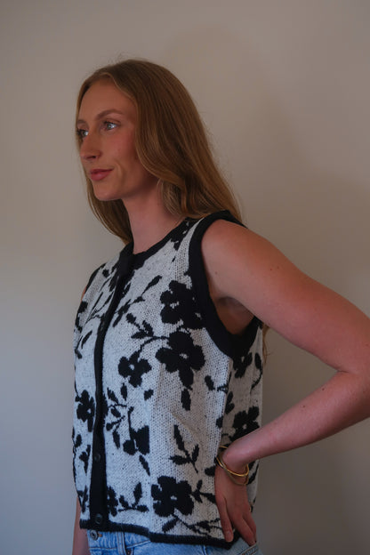 Floral Intarsia Vest