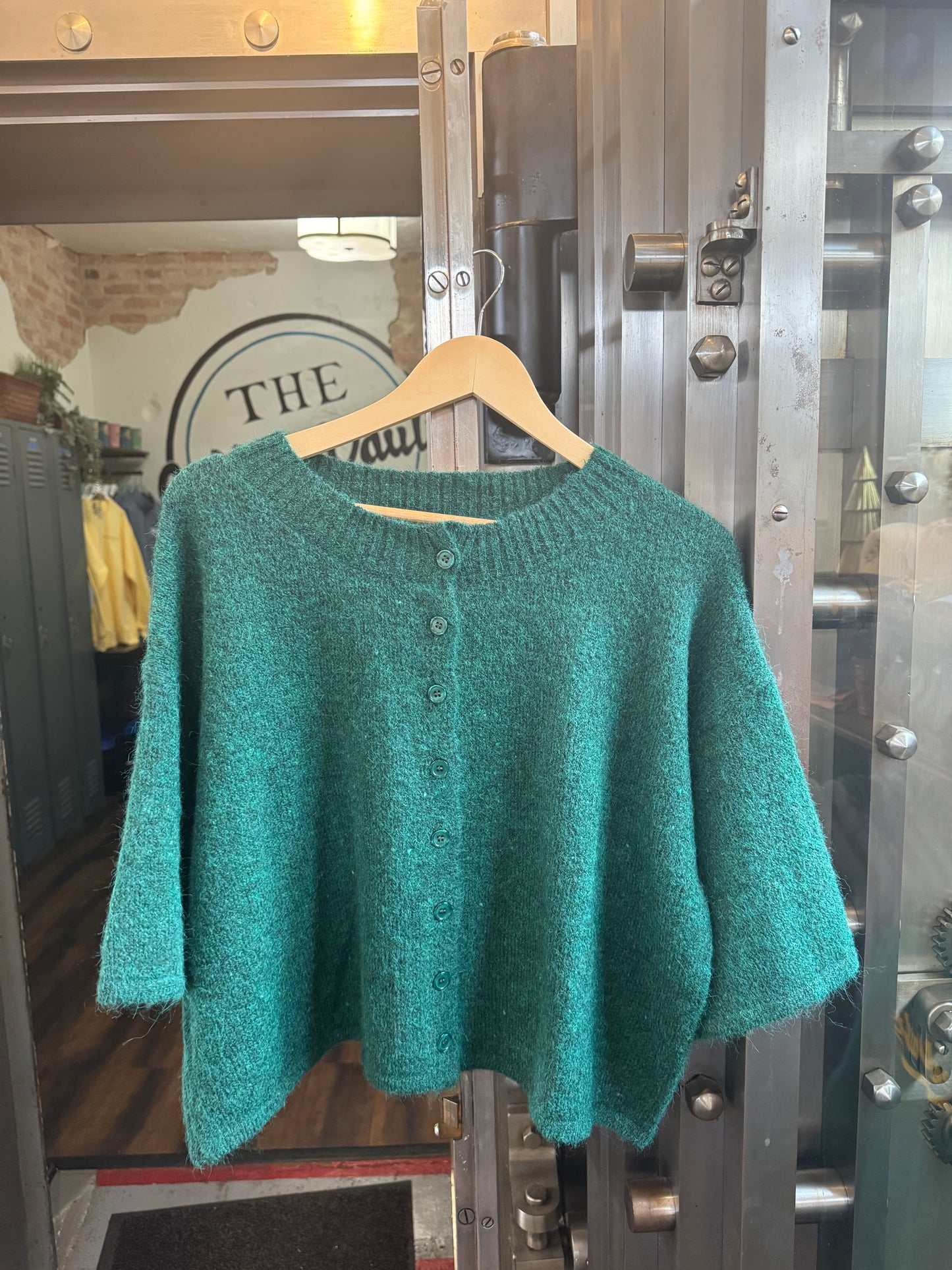 Emerald Breeze Button Top