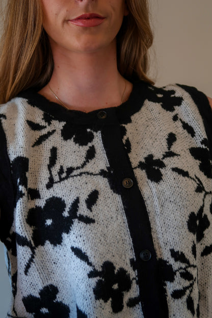 Floral Intarsia Vest